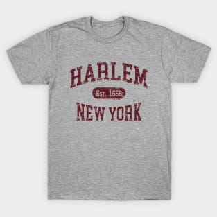 Harlem NY Distressed Retro Souvenir Print T-Shirt